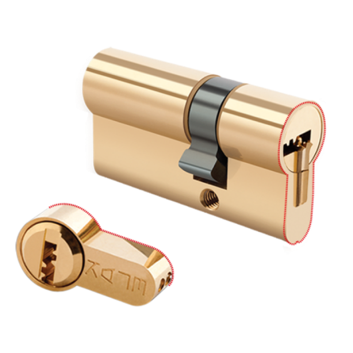 Цилиндр Kale 164 KTB S 80мм.(35х10х35) никель 