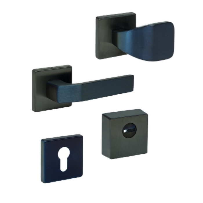 Ручки ROSTEX R1 QUADRUM DIN SQUARE Черный мат 