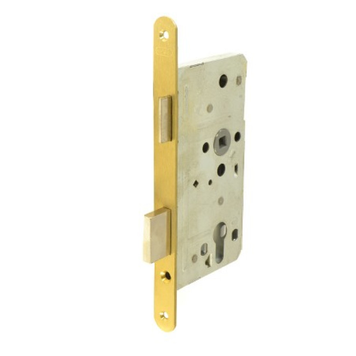 Замок врезной NEMEF DIN D147 LEFT BS55мм 72мм BRASS MAT 20мм w/o SP 
