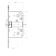 Межкомнатный механизм USK WC 410B метал 90*50 (NP) 