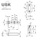 Клямка USK 100 PVC 25 mm AB колір бронза