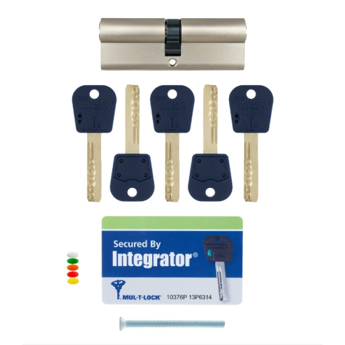 Циліндр Mul-t-Lock Integrator 100 мм. (35х65) ключ-ключ матовий хром