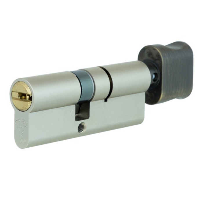 Цилиндр Mul-t-Lock Integrator 62 мм. (27х35Т) с поворотником античная бронза 