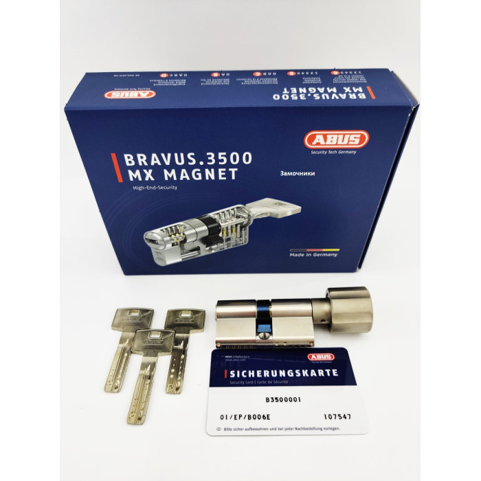 Цилиндр Abus Bravus 3500 MX Magnet (35*30) с вертушкой 