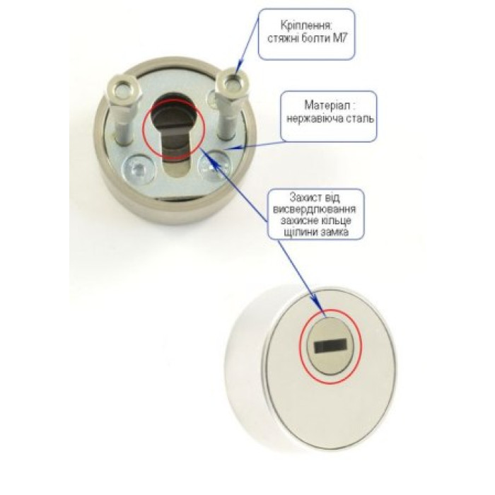 Броненакладка ROSTEX R3/S ROTONDUM DIN ROUND матовый никель — купить ᐉ ...
