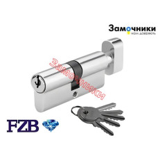Цилиндр FZB 13-43 60 мм (30*30Т) МИНИ Сатин ключ-поворотник 